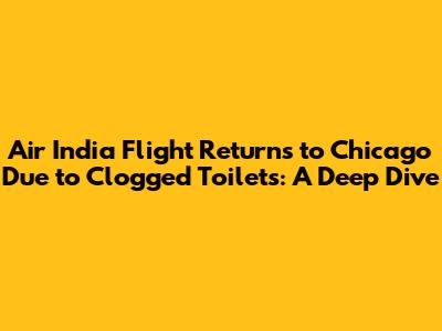 Air India Flight Returns to Chicago Due to Clogged Toilets: A Deep Dive