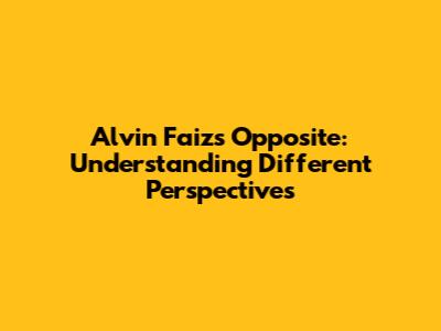 Alvin Faiz's Opposite: Understanding Different Perspectives