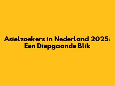 Asielzoekers in Nederland 2025: Een Diepgaande Blik