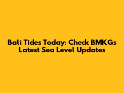 Bali Tides Today: Check BMKG's Latest Sea Level Updates