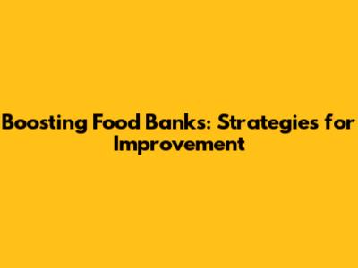 Boosting Food Banks: Strategies for Improvement