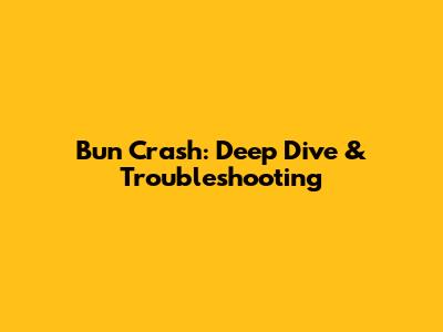 Bun Crash: Deep Dive & Troubleshooting