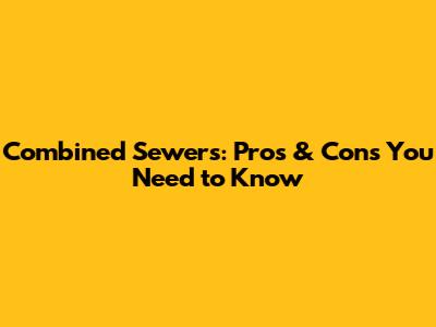 Combined Sewers: Pros & Cons You Need to Know