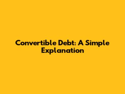 Convertible Debt: A Simple Explanation