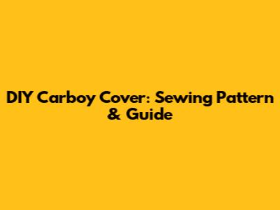 DIY Carboy Cover: Sewing Pattern & Guide