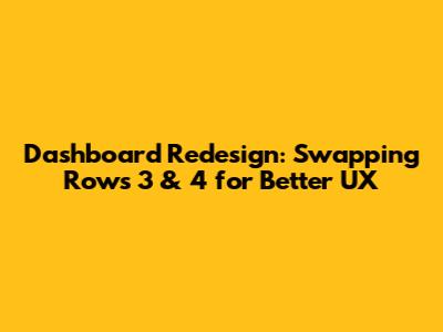 Dashboard Redesign: Swapping Rows 3 & 4 for Better UX