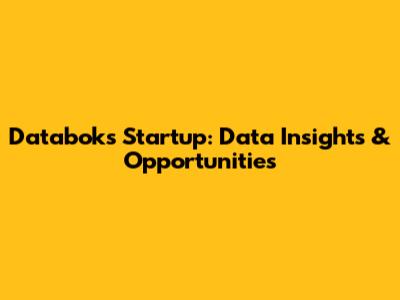 Databoks Startup: Data Insights & Opportunities