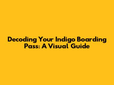Decoding Your Indigo Boarding Pass: A Visual Guide