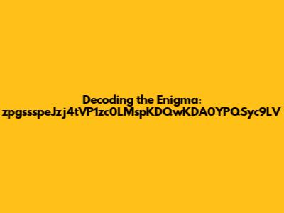 Decoding the Enigma: zpgssspeJzj4tVP1zc0LMspKDQwKDA0YPQSyc9LV