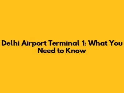 Delhi Airport Terminal 1: What You Need to Know