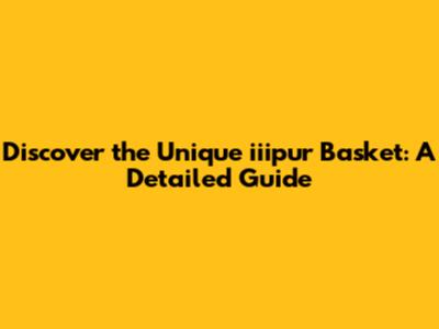 Discover the Unique iiipur Basket: A Detailed Guide