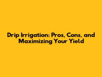 Drip Irrigation: Pros, Cons, and Maximizing Your Yield