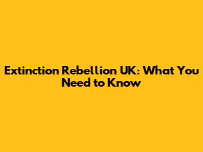 Extinction Rebellion UK: What You Need to Know