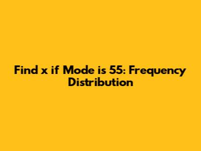 Find 'x' if Mode is 55: Frequency Distribution