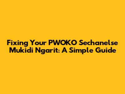 Fixing Your PWOKO Sechanelse Mukidi Ngarit: A Simple Guide