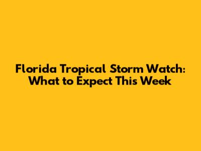 Florida Tropical Storm Watch: What to Expect This Week