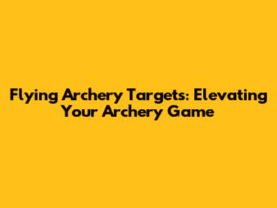 Flying Archery Targets: Elevating Your Archery Game