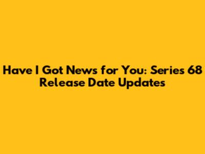 Have I Got News for You: Series 68 Release Date Updates