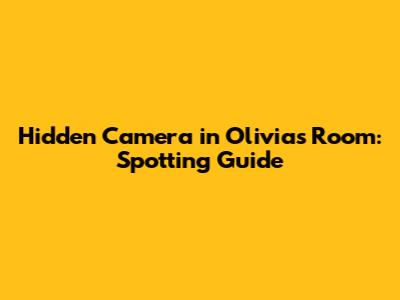 Hidden Camera in Olivia's Room: Spotting Guide