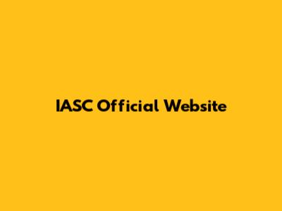 IASC Official Website