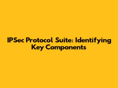 IPSec Protocol Suite: Identifying Key Components