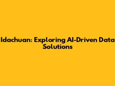 Idachuan: Exploring AI-Driven Data Solutions