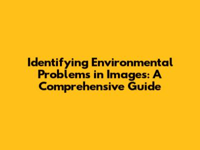 Identifying Environmental Problems in Images: A Comprehensive Guide