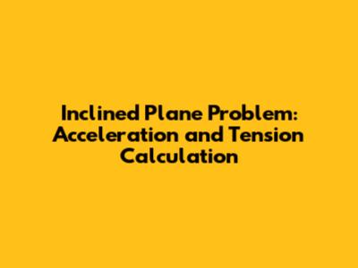 Inclined Plane Problem: Acceleration and Tension Calculation