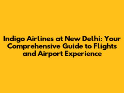 Indigo Airlines at New Delhi: Your Comprehensive Guide to Flights and Airport Experience