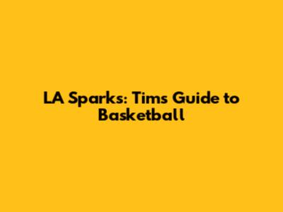 LA Sparks: Tim's Guide to Basketball