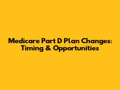 Medicare Part D Plan Changes: Timing & Opportunities