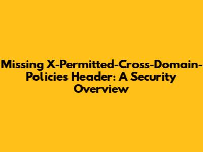 Missing X-Permitted-Cross-Domain-Policies Header: A Security Overview