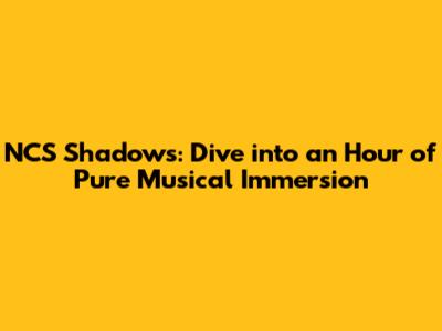 NCS Shadows: Dive into an Hour of Pure Musical Immersion