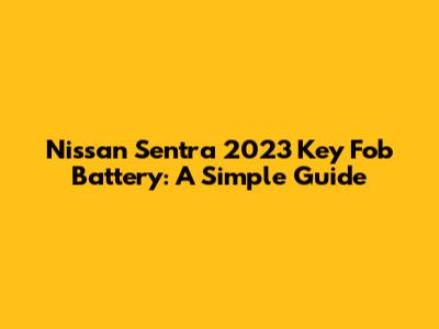 Nissan Sentra 2023 Key Fob Battery: A Simple Guide
