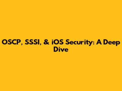 OSCP, SSSI, & iOS Security: A Deep Dive