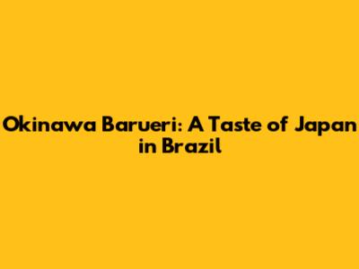 Okinawa Barueri: A Taste of Japan in Brazil