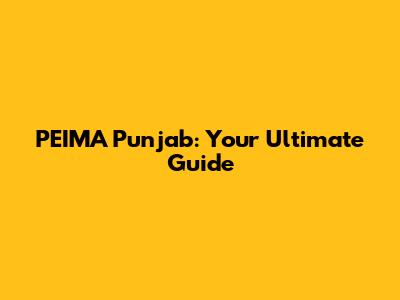 PEIMA Punjab: Your Ultimate Guide