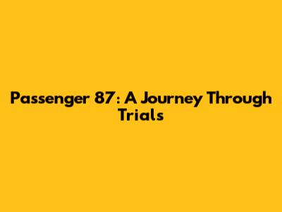 Passenger 87: A Journey Through Trials