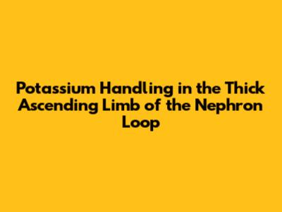 Potassium Handling in the Thick Ascending Limb of the Nephron Loop