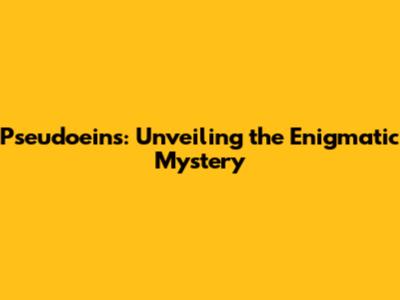 Pseudoeins: Unveiling the Enigmatic Mystery