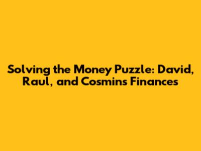 Solving the Money Puzzle: David, Raul, and Cosmin's Finances