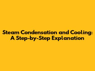 Steam Condensation and Cooling: A Step-by-Step Explanation