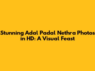 Stunning Adal Padal Nethra Photos in HD: A Visual Feast