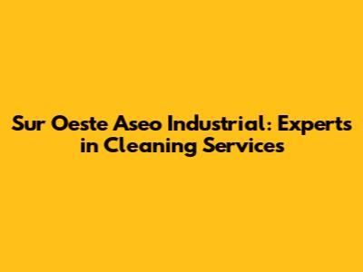Sur Oeste Aseo Industrial: Experts in Cleaning Services