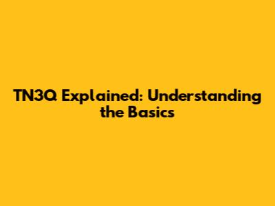 TN3Q Explained: Understanding the Basics