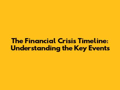 The Financial Crisis Timeline: Understanding the Key Events