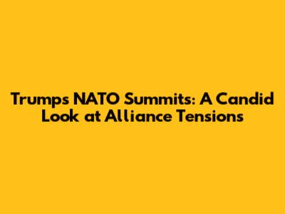 Trump's NATO Summits: A Candid Look at Alliance Tensions