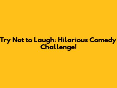 Try Not to Laugh: Hilarious Comedy Challenge!