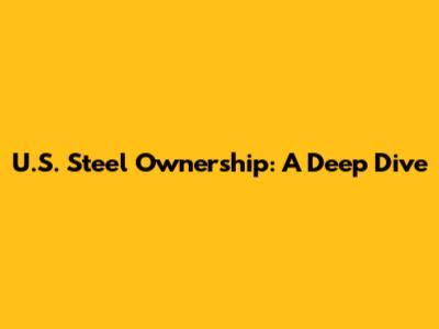 U.S. Steel Ownership: A Deep Dive