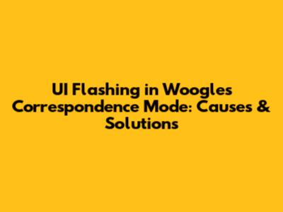 UI Flashing in Woogles Correspondence Mode: Causes & Solutions